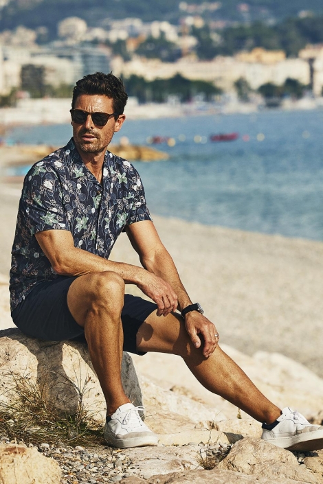 Vanguard short sleeve shirt printed tencel